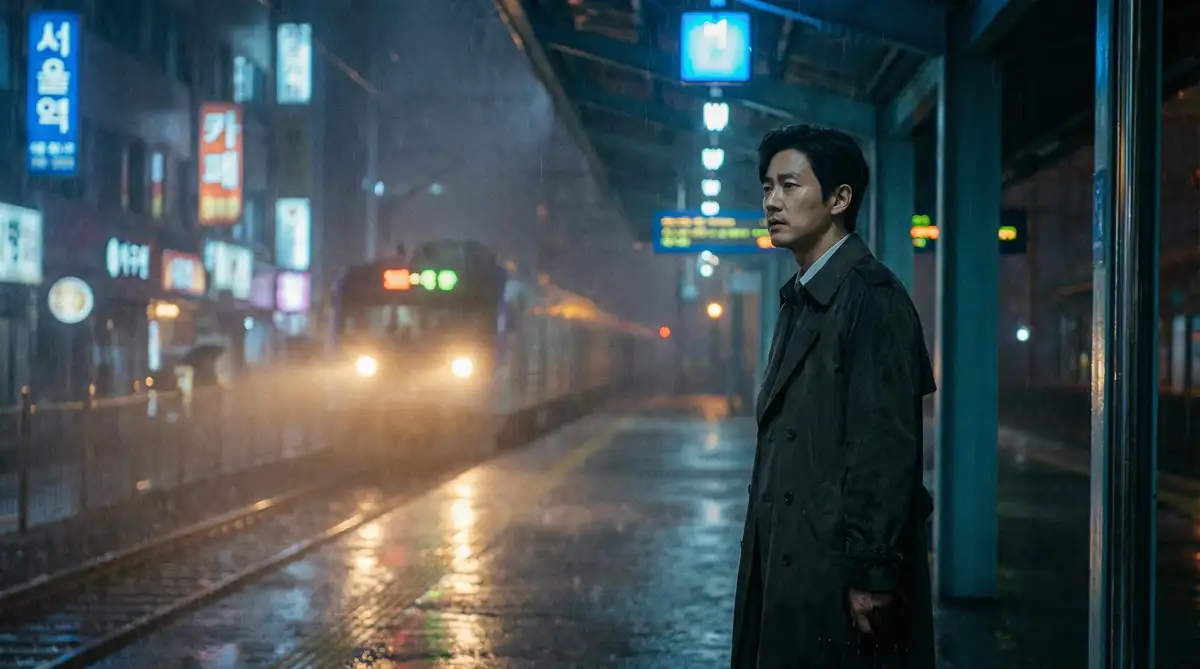 韩国伦理电影经典场景 - 雨夜车站，51短视频 馆藏影像